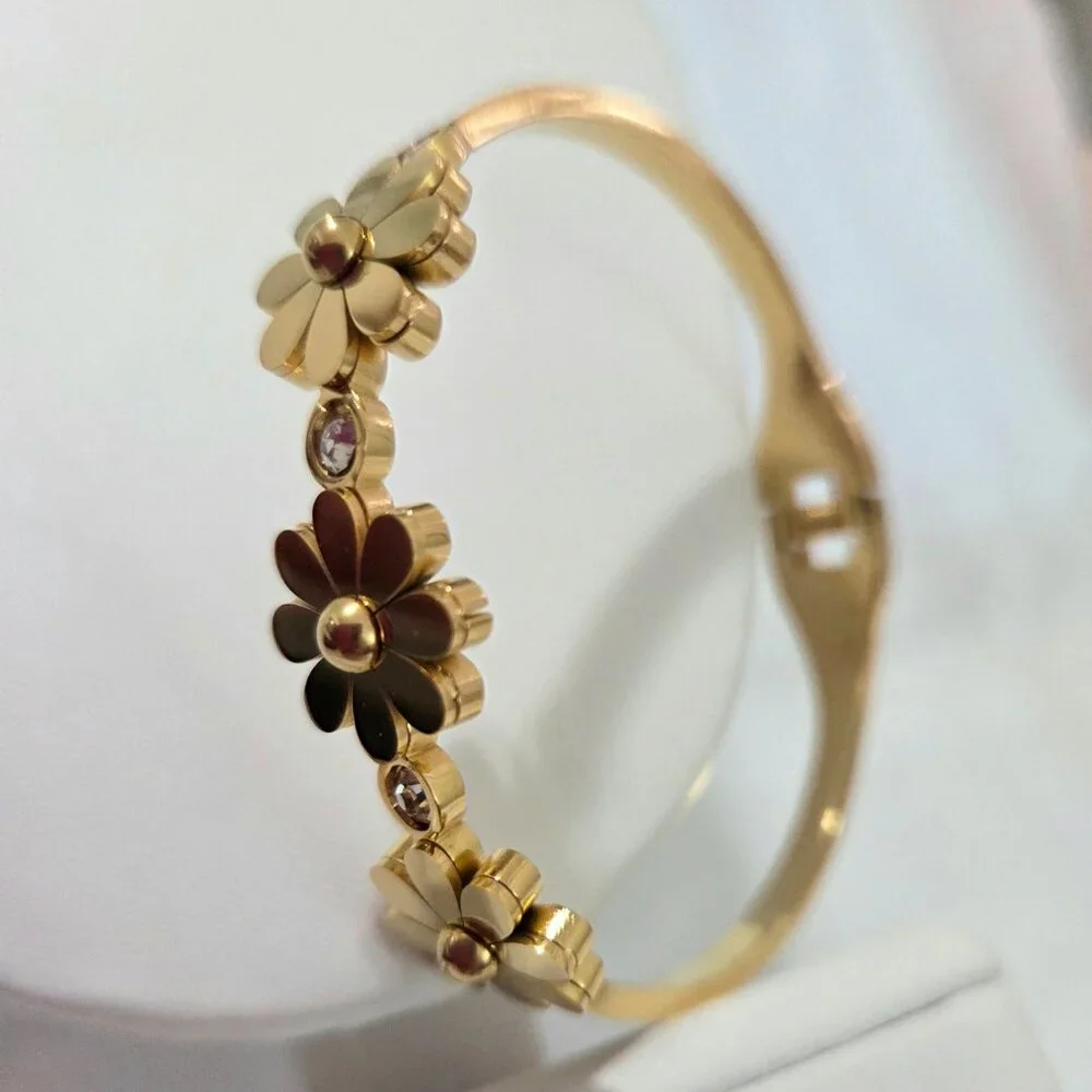 Gold Plated Stainless Steel VARIETY Bangle Bracelet Geometric Design SELECT
